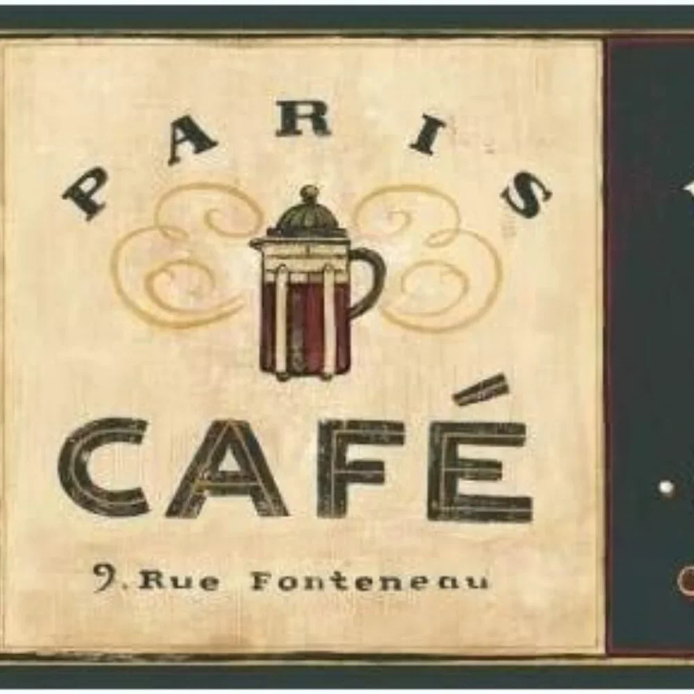 York Wallcoverings EB8900B Border Book Coffee Signs Border, Cream/Browns